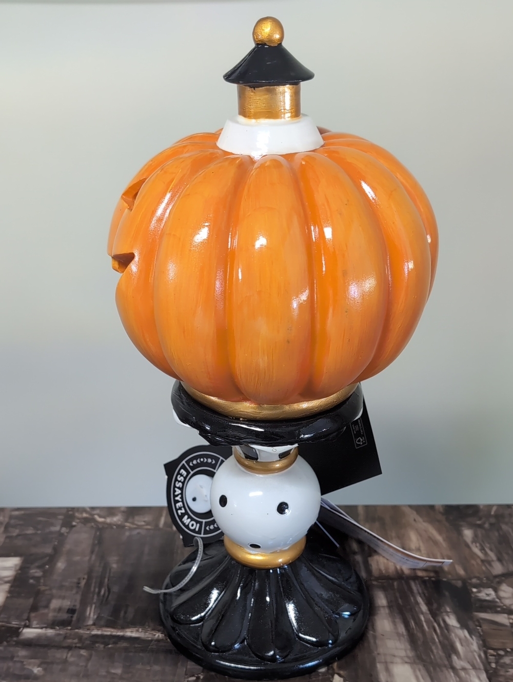 Hallow Home Whimsically Spooky LED Light Up Pumpkin On Pedestal Figurine 🎃 - Picture 5 of 13